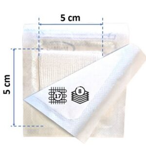 Steriele compressen 5 x 5 cm, 8-lagig - 100 stks - Afbeelding 3