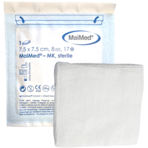 Steriele compressen 7,5 x 7,5 cm, 8-lagig - 100 stks - Afbeelding 2