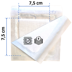 Steriele compressen 7,5 x 7,5 cm, 8-lagig - 100 stks - Afbeelding 3