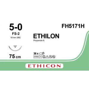 Ethilon 5/0 met naald 19 mm, doos à 36 stks - Afbeelding 1