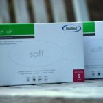 Handschoenen latex gepoederd