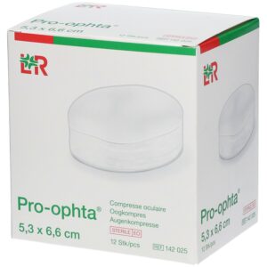 Pro Ophta steriele oogcompressen 5,3 x 6,6 cm, doosje à 12 stks - Afbeelding 1