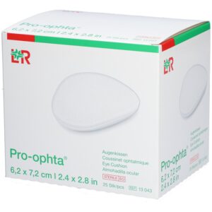 Pro-Ophta steriele oogcompressen 6,2 x 7,2 cm, doosje à 25 stks - Afbeelding 1