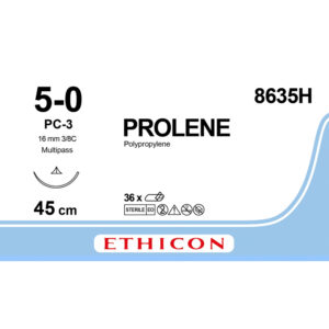 Prolene 5/0 met naald 16 mm, doos à 36 stks - Afbeelding 1